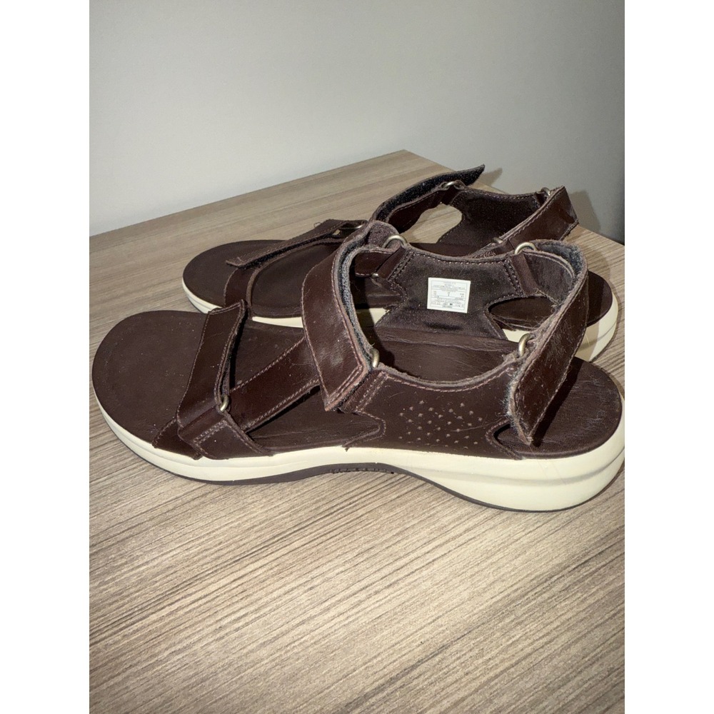 Merrell Performance Chocolate Brown Leather Adjustable Strap Sandals size 10 - Picture 2 of 6